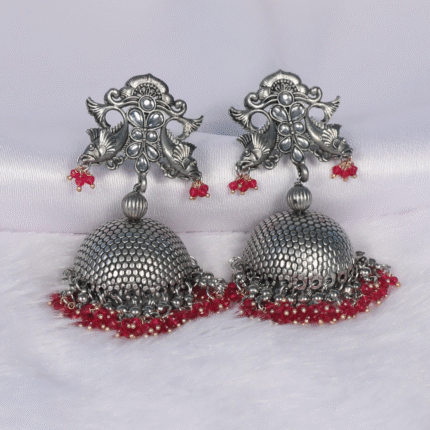 Meen-Yugma Oxidized Jhumkas